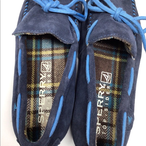 Sperry men blue suede top sider shoes - Picture 3 of 7